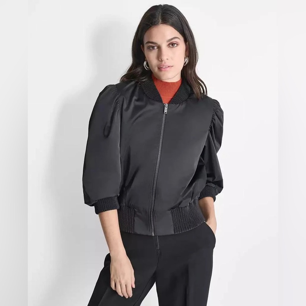 DKNY Women's Charcoal Bomber Jacket